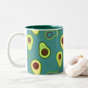 Niedlicher Avocado-Schnitt Sommer Grün Farbverlauf Zweifarbige Tasse