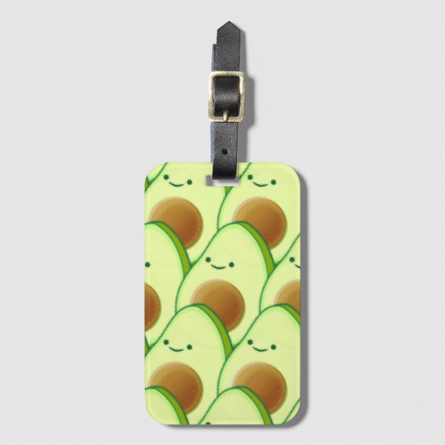 Niedlicher Avocado überall Zeichnend Gepäckanhänger (Vorderseite Vertikal)