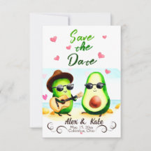 Niedlicher Avocado Wedding Save the Date Announcem