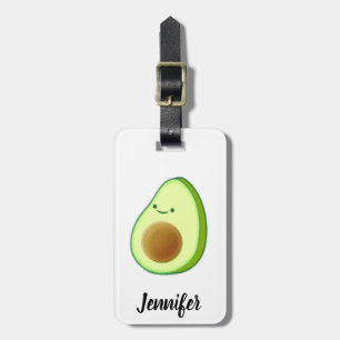 Niedlicher Avocado Zeichne Individuelle Name Gepäckanhänger