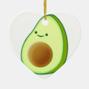 Niedlicher Avocado Zeichnend Keramik Ornament