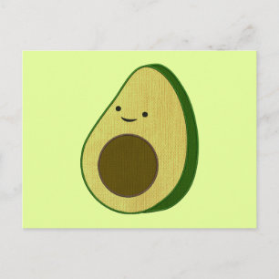 Niedlicher Avocado Zeichnend Simulierte Stickerei Postkarte