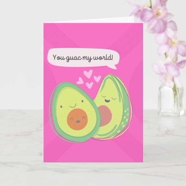 Niedlicher Avocados-Jahrestag Karte (Orchidee)