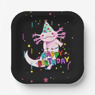 Niedlicher axolotaler Geburtstag Pappteller