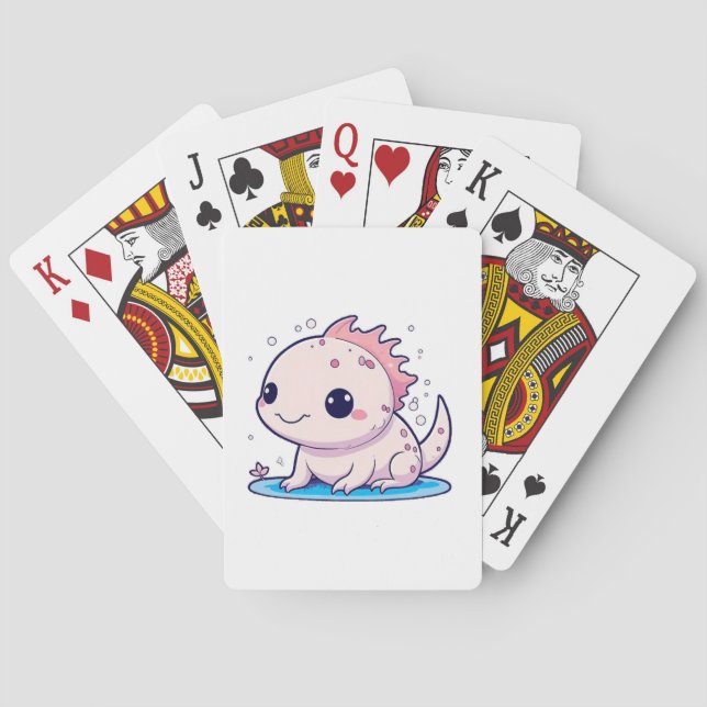 niedlicher axolotaler Philosoph Spielkarten (Rückseite)