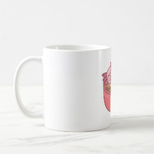 Niedlicher Axolotessin Eating Ramen Noodles in Bow Kaffeetasse