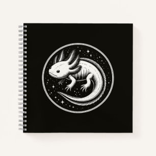 Niedlicher Axolotl Amphibien Kosmisch Notizbuch