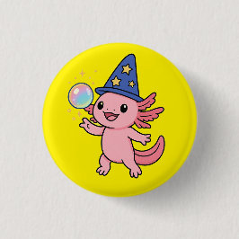 Niedlicher Axolotl Magician Button