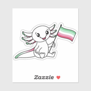 Niedlicher Axolotl mit LGBTQ+-Flag für den abrosex Aufkleber