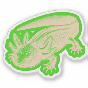 Niedlicher Axolotl neue Designs Deep Wood Pallete Aufkleber