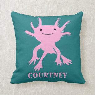 Niedlicher Axolotl Rosa Salamander Personalisiert Kissen