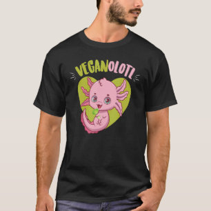 Niedlicher Axolotl Veganer Diät Veganolotl Pflan T-Shirt