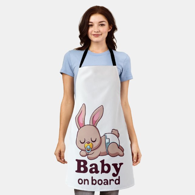 Niedlicher Baby Affe "Baby an Bord" Auto Schürze (Getragen)