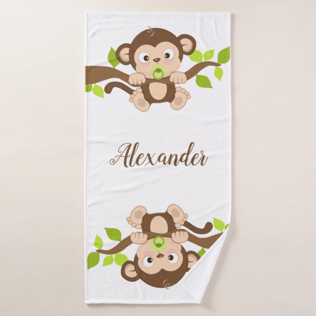 Niedlicher Baby-Affe Badhandtuch Set (Badehandtuch)