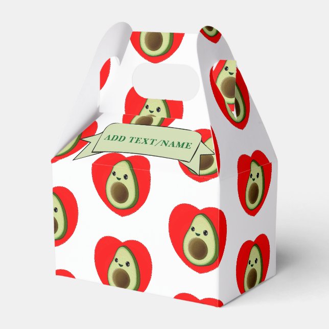 Niedlicher Baby Avocado im Roten Herzen Geschenkschachtel (Vorderseite)