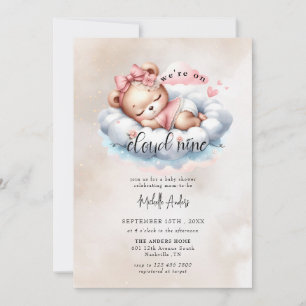 Niedlicher Baby-Bär   Babydusche mit Wasserfarbe Einladung