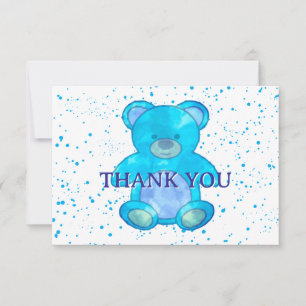 Niedlicher Baby Bär in Blue Custom Vielen Dank Dankeskarte
