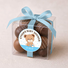 Niedlicher Baby-Bear-Aufkleber (blau) Runder Aufkleber