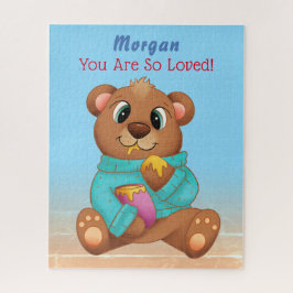 Niedlicher Baby-Bear Eating Honey Child's Name & M