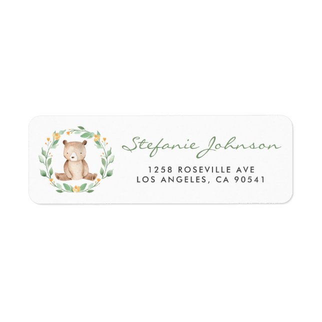 Niedlicher Baby Bear Greenery Kranz (Vorne)