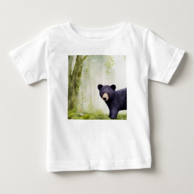 Niedlicher Baby Black Bear Cub T - Shirt für Kinde (Vorderseite)