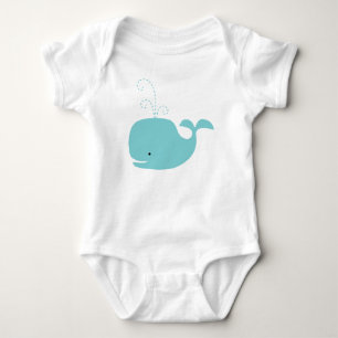 Niedlicher Baby-Blau-Ozean-Wal Baby Strampler