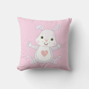 Niedlicher Baby-Bunny auf hellrosa Kissen