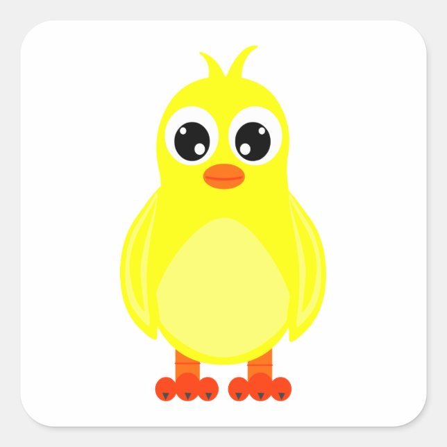 Niedlicher Baby-Chick-Platz Quadratischer Aufkleber (Vorderseite)