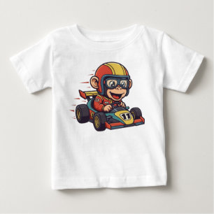 Niedlicher Baby Chimp Race Car Driver Baby T-shirt
