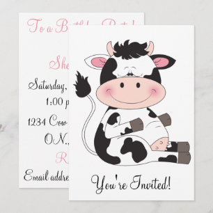Niedlicher Baby Cow Cartoon Einladung