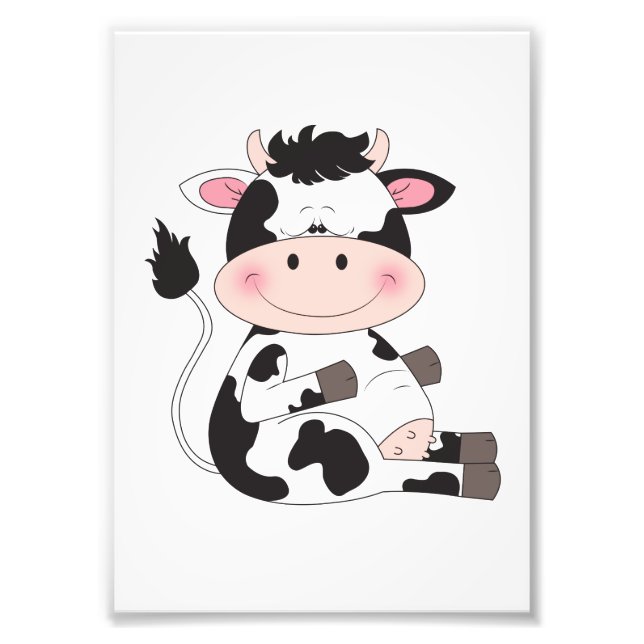Niedlicher Baby Cow Cartoon Fotodruck (Vorne)