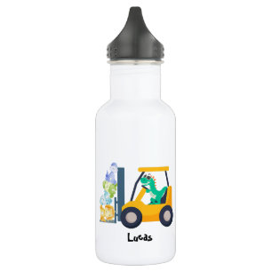 Niedlicher Baby-Dinosaurier-Traktor Edelstahlflasche