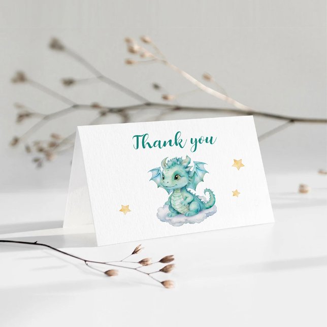 Niedlicher Baby Dragon geklappt Dankeschön Karte (Von Creator hochgeladen)