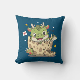 Niedlicher Baby Dragon in Ei Kissen