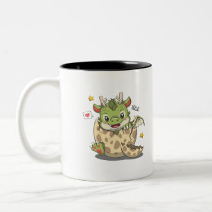 Niedlicher Baby Dragon in Ei Zweifarbige Tasse