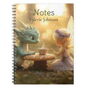 Niedlicher Baby Dragon und Fee Genuss Tee Notizblock