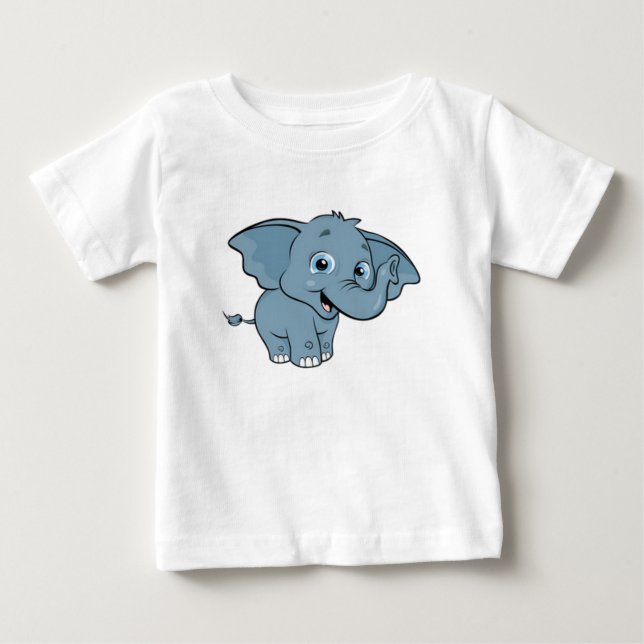 Niedlicher Baby-Elefant Baby T-shirt (Vorderseite)