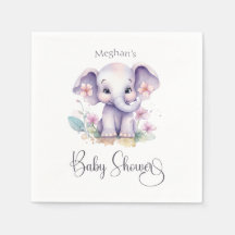 Niedlicher Baby Elefant mit Blume Babydusche
