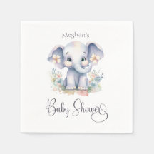 Niedlicher Baby Elefant mit Blume Babydusche