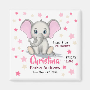 Niedlicher Baby Elefant mit rosa Ohren Mädchen Ge Magnet