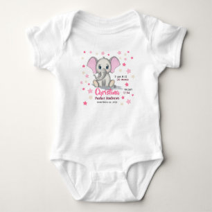 Niedlicher Baby Elefant mit rosa Ohren Mädchen Geb Strampler