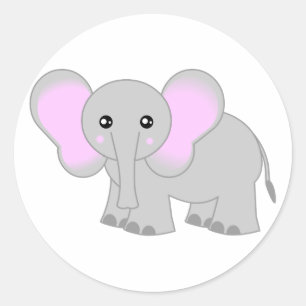 Niedlicher Baby-Elefant Runder Aufkleber