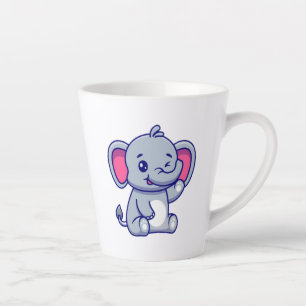 Niedlicher Baby-Elefant sitzt Cartoon-23800 Milchtasse