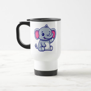 Niedlicher Baby-Elefant sitzt Cartoon-23800 Reisebecher