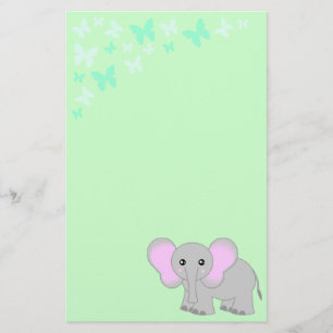 Niedlicher Baby-Elefant und Briefpapier