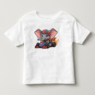Niedlicher Baby Elephant Race Car Driver Kleinkind T-shirt