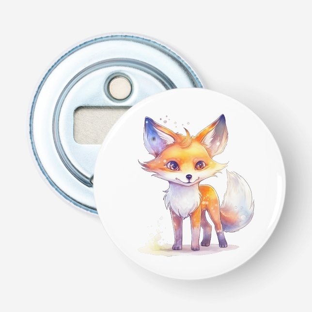 Niedlicher Baby Fox Button Flaschenöffner (Vorderseite)