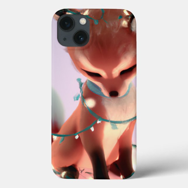 Niedlicher Baby Fox mit Fairy Lights iPhone 13 Fal Case-Mate iPhone Hülle (Rückseite)