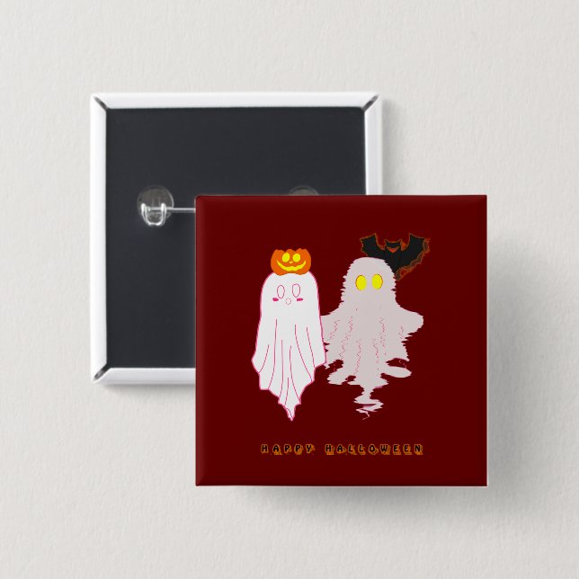Niedlicher Baby Ghosts Halloween Button (Vorne & Hinten)