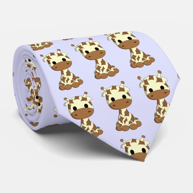 Niedlicher Baby-Giraffe-Cartoon Krawatte (Gerollt)